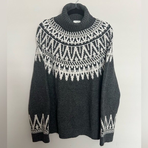 H&M Jacquard-knit polo-neck jumper - Dark grey/Patterned Oversized Size S - Picture 2 of 7